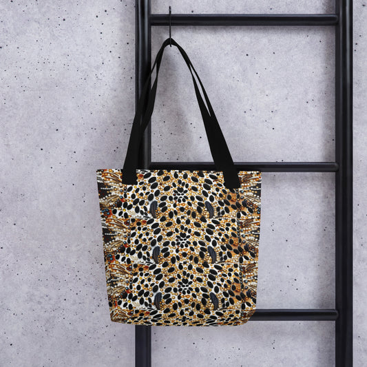 Leopard pattern carryall tote perfect for errands or travel