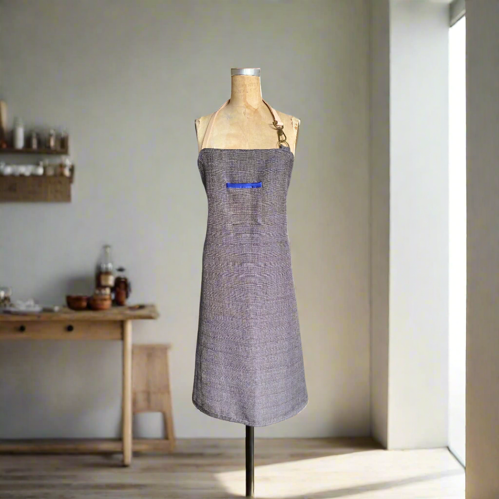 Royalty apron on mannequin, perfect for cooking, looking good, and whipping up your best meals