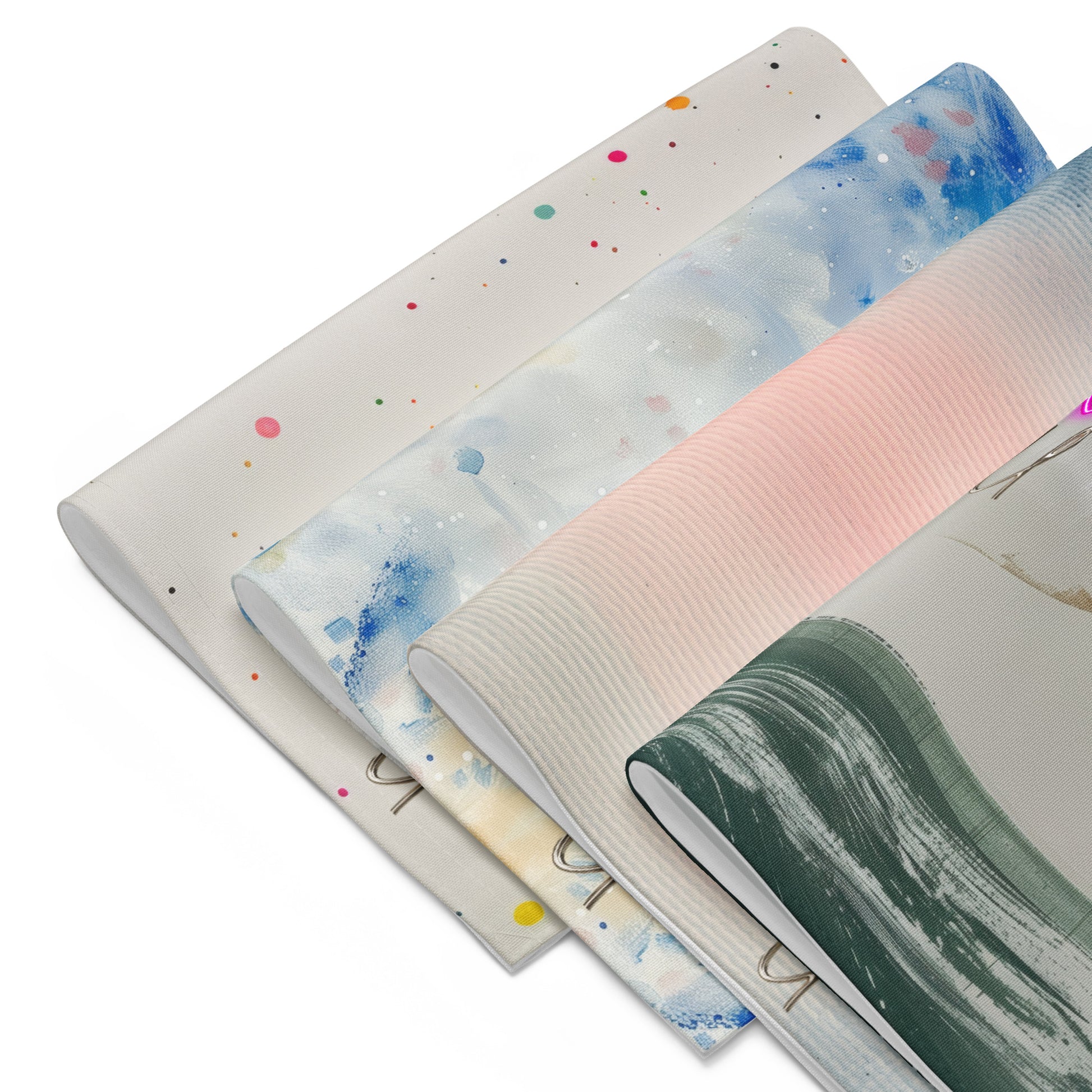 I Love You placemats set of 4 with different backgrounds folded view