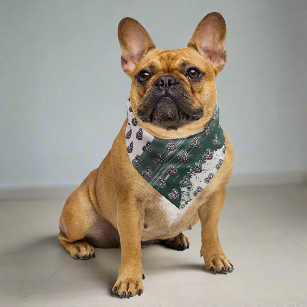 French bulldog wearing Lunar Dust bandana around neck